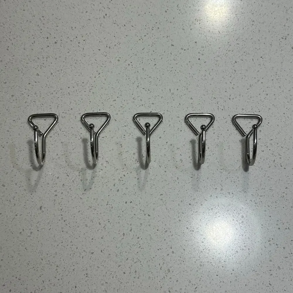 Closet Organization Silver Hooks - Set of 5